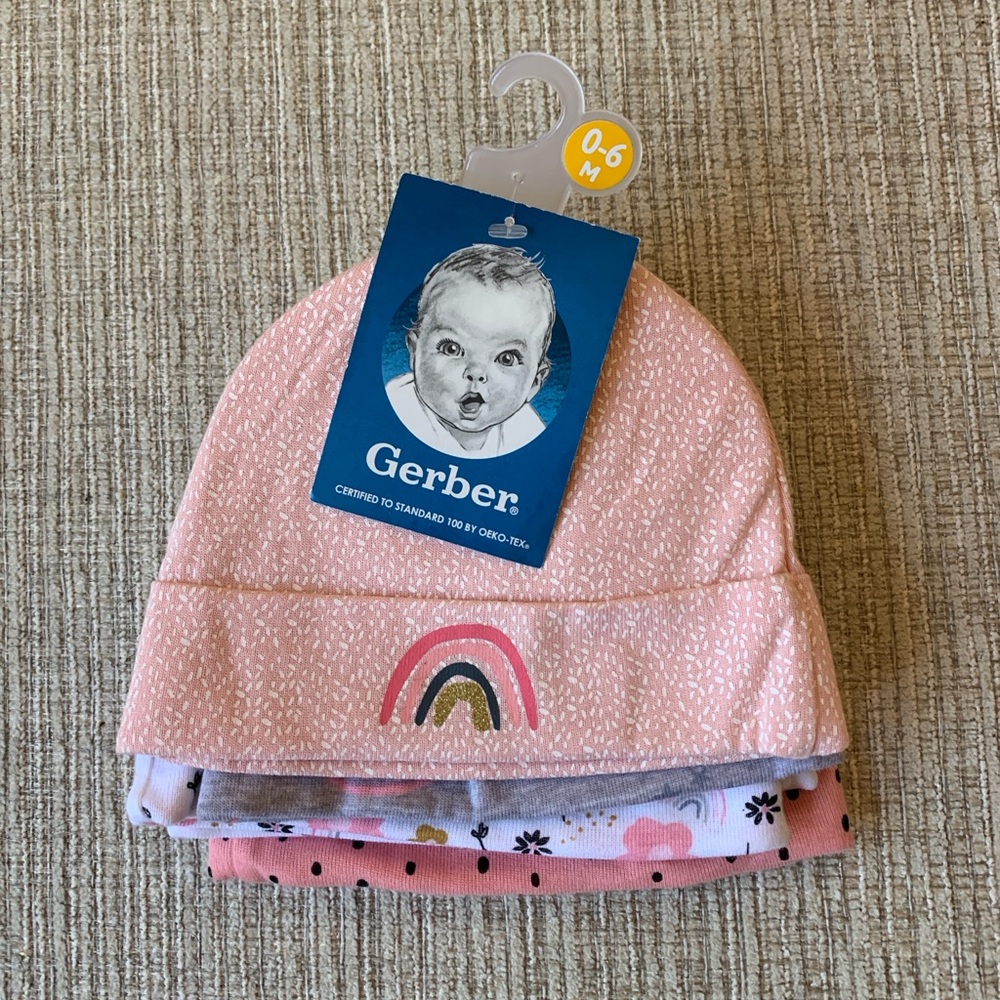 Gerber Newborn Caps NWT pack of 5